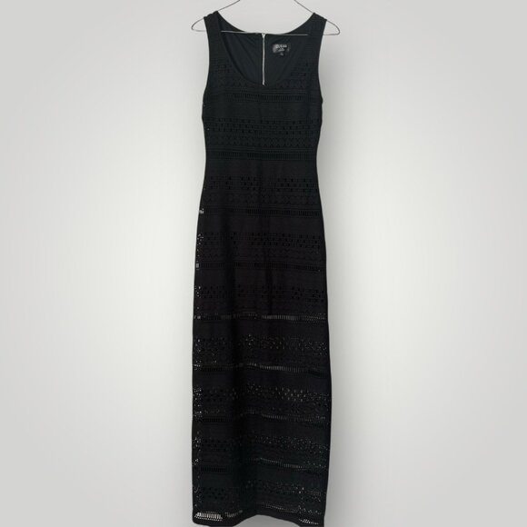 Guess Dresses & Skirts - Guess Long Maxi Dress Crochet Bandage Size 4 Sleeveless Black Zipper‎ Back